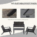 Outsunny 4-Piece Patio Sofa Set Outdoor Wicker Patio Conversation Sets - 860-222V01