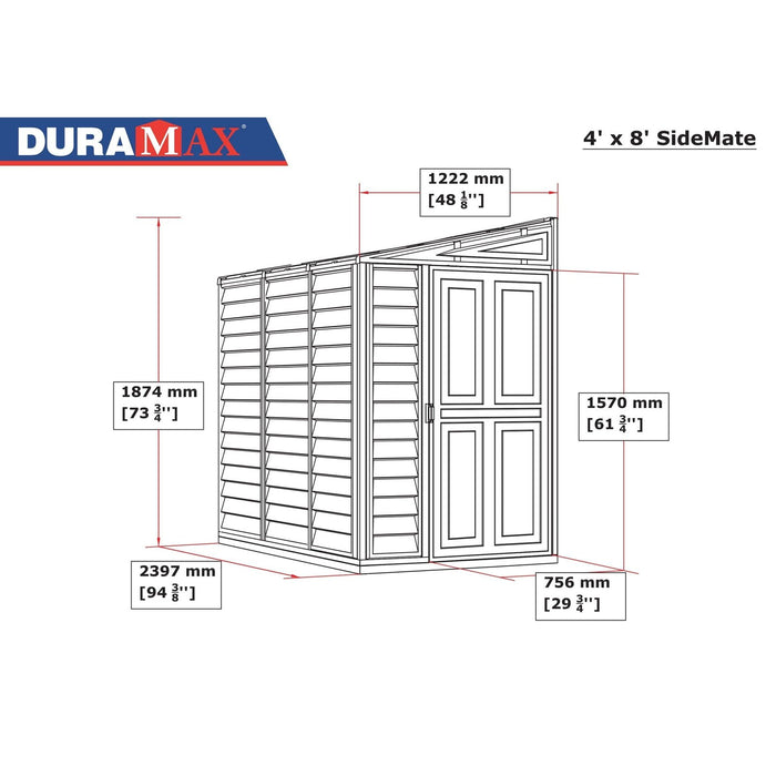 Duramax 4x8 SideMate Plus w/ Foundation 36625 - Backyard Provider