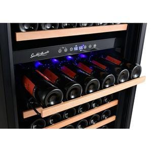 Smith and Hanks 166 Bottle Dual Zone Wine Cooler, Smoked Black Glass Door - RW428DRG