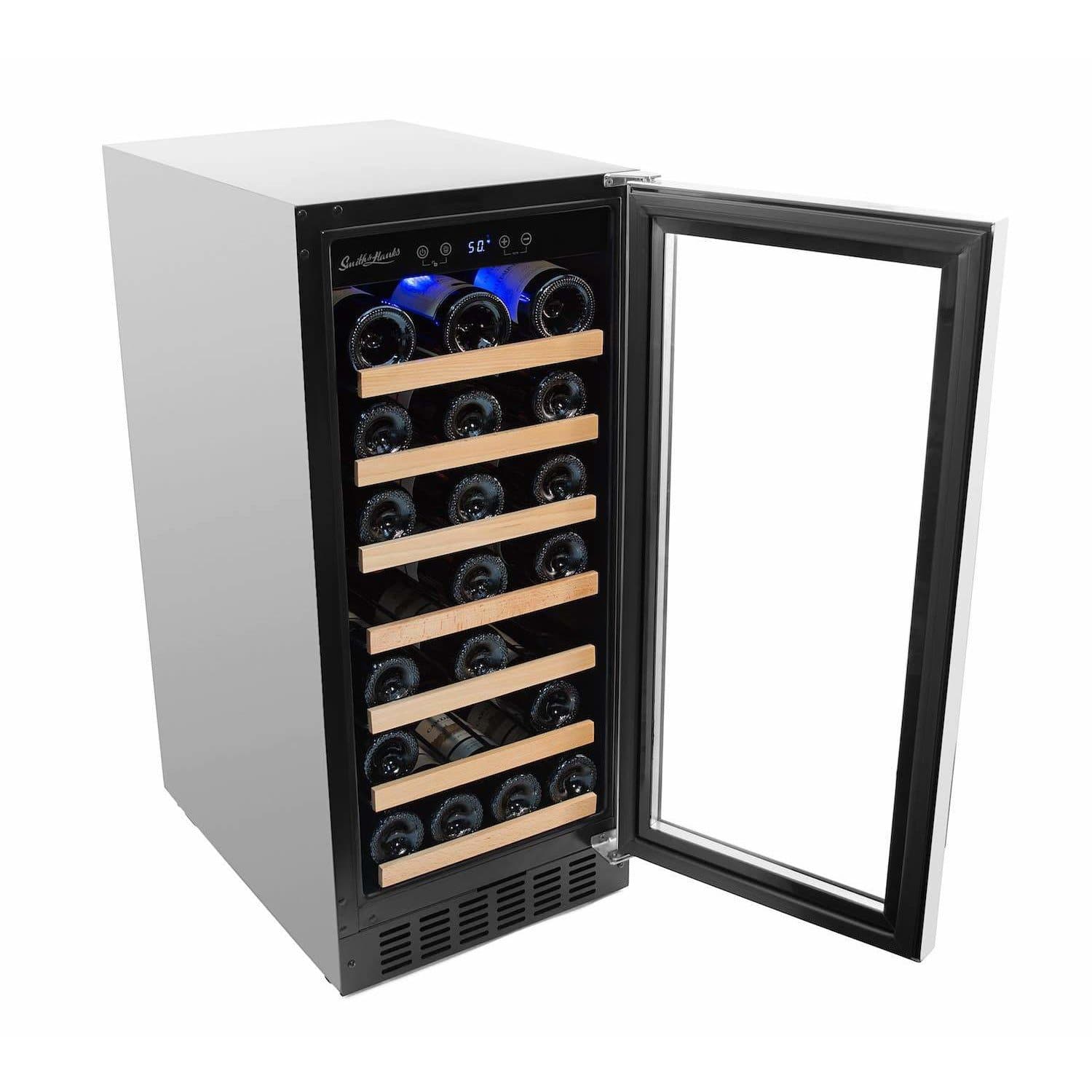 Smith and Hanks 34 Bottle Single Zone Wine Cooler, Stainless Steel Door Trim - RW88SR