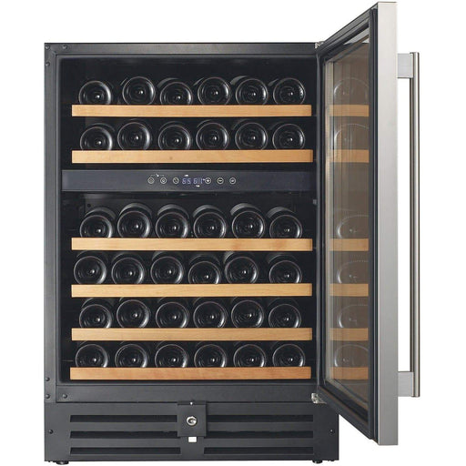 Smith and Hanks 46 Bottle Dual Zone Wine Cooler, Stainless Steel Door Trim - RW145DR