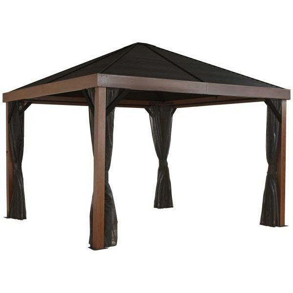 Sojag™ 12 x 12 ft. Valencia Wood Finish Gazebo with Mosquito Netting