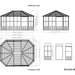 Sojag™ Charleston Solarium 4-Season Sunroom Kit / Patio Gazebo - Dark Gray with Steel Roof