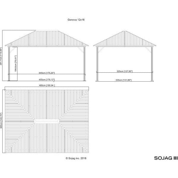 Sojag™ Genova II Double-Roof Gazebo with Mosquito Netting