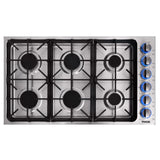 Thor Kitchen 36 in. Drop-in Natural Gas Cooktop in Stainless Steel, TGC3601