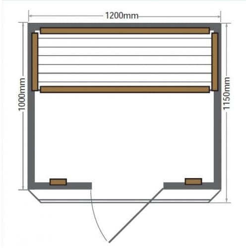 SunRay Evansport Indoor 2 Person Far Infrared Sauna with Ceramic Heater - HL200C