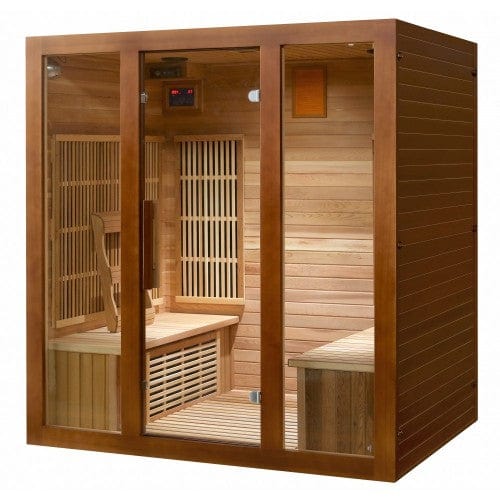 SunRay Roslyn Indoor 4 Person Far Infrared Sauna with Carbon Heater - HL400KS