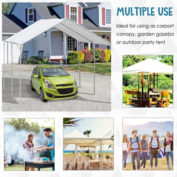 Outsunny Large 2-Bay Vehicle Awning Shelter w/ Simple Design - 84C-159