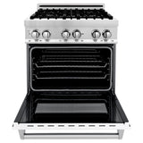 ZLINE Kitchen and Bath 30 in. Professional Gas Burner/Electric Oven Stainless Steel Range with White Matte Door, RA-WM-30