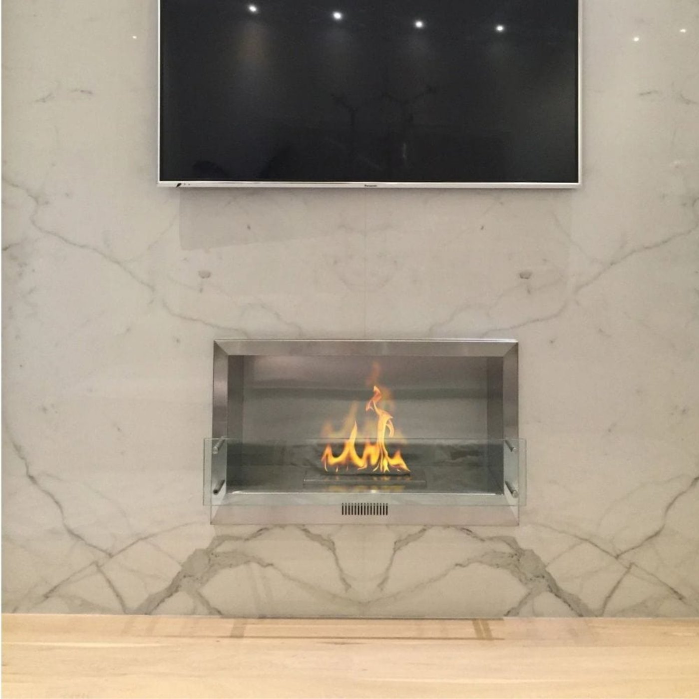 The Bio Flame 38-Inch Smart Firebox SS - Built-in Ethanol Fireplace