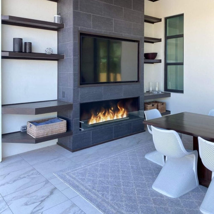 The Bio Flame 72-Inch Firebox SS - Built-in Ethanol Fireplace