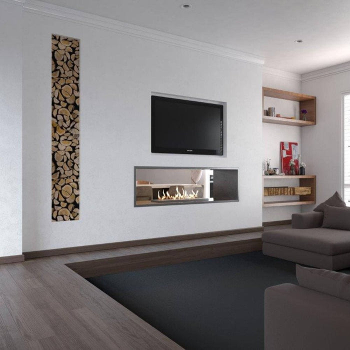 The Bio Flame 96-Inch Firebox DS - See-Though Ethanol Fireplace