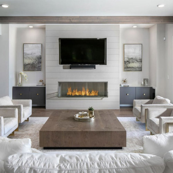 The Bio Flame 96-Inch Firebox SS - Built-in Ethanol Fireplace