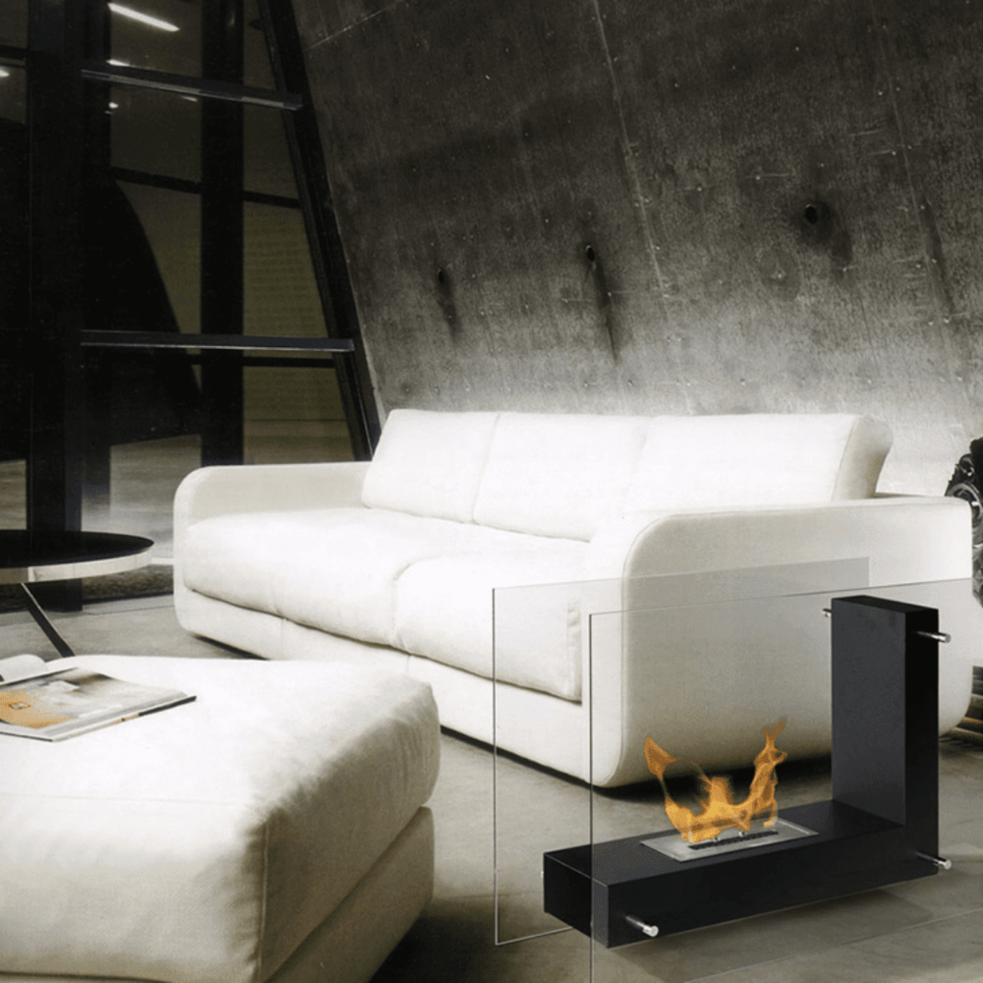 The Bio Flame Allure 47-Inch Free Standing Ethanol Fireplace