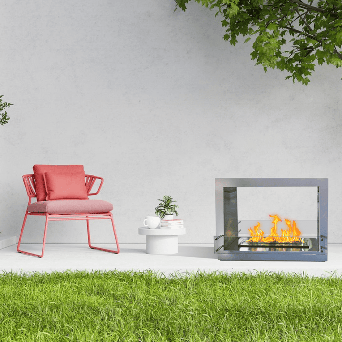 The Bio Flame Sek XL 53-Inch Free Standing See-Through Ethanol Fireplace