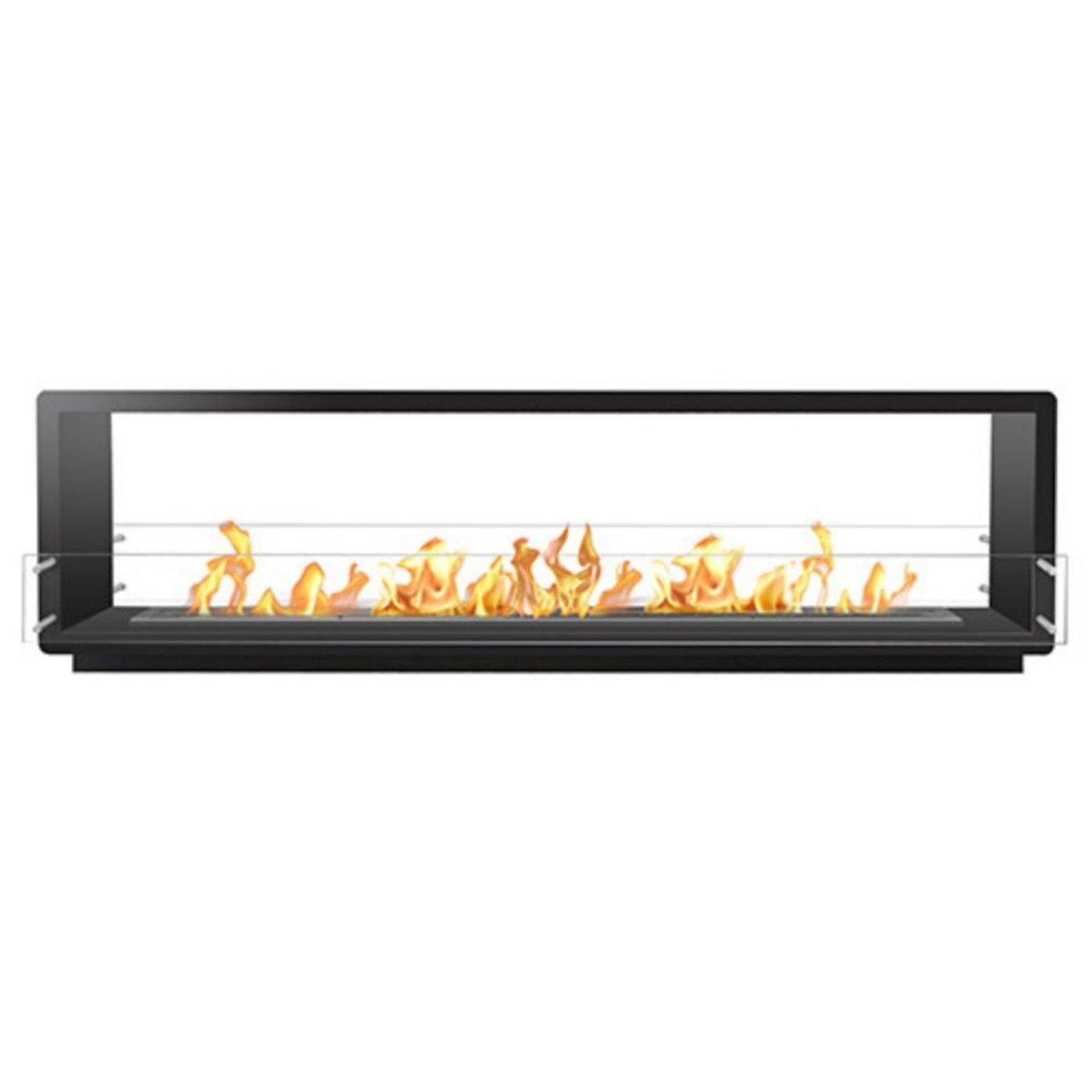 The Bio Flame 96-Inch Firebox DS - See-Though Ethanol Fireplace