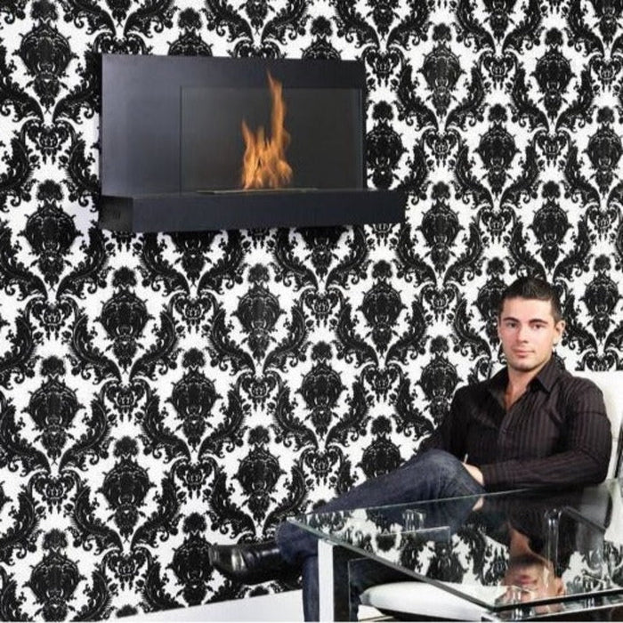 The Bio Flame Lotte 35-Inch Black Wall Mounted Ethanol Fireplace
