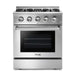 Thor Kitchen 30 in. Natural Gas Burner/Electric Oven Range in Stainless Steel, HRD3088U