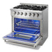 Thor Kitchen Appliance Package - 36 in. Propane Gas Burner/Electric Oven Range, Range Hood, Dishwasher, Refrigerator, AP-HRD3606ULP-3