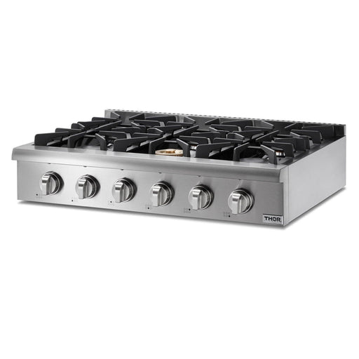 Thor Kitchen 36 in. Gas Rangetop in Stainless Steel with 6 Burners, HRT3618U