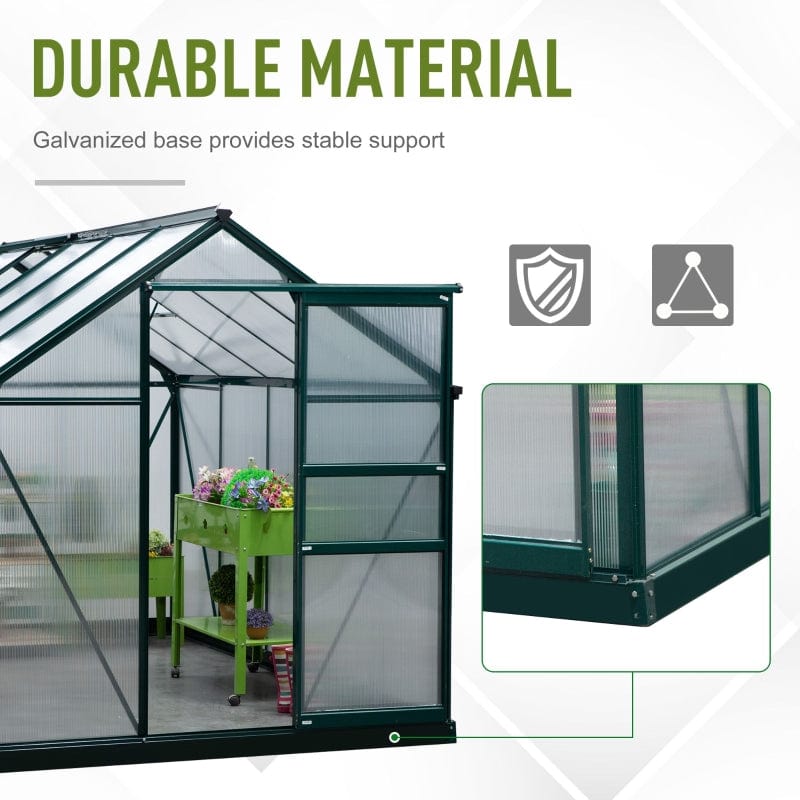 Outsunny 10' x 6' x 7' Polycarbonate Portable Walk-In Garden Greenhouse - 845-059V01