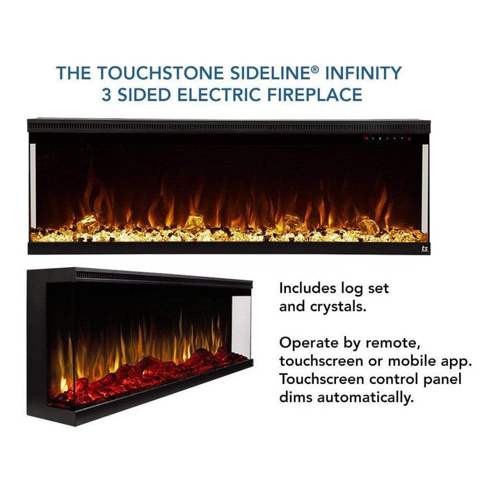 Touchstone Sideline Infinity 3 Sided 60" WiFi Enabled Recessed Electric Fireplace Alexa/Google Compatible - 80046