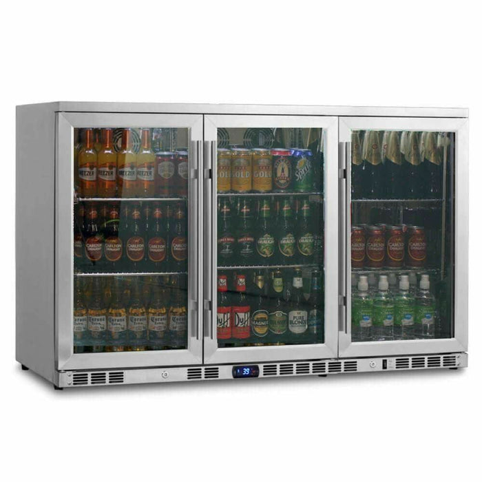 Kings Bottle 53'' Heating Glass 3 Door Large Beverage Refrigerator - KBU328M