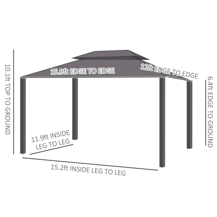 Outsunny 12x16 Hardtop Gazebo - 84C-204V01