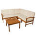 Outsunny 6 Piece Acacia Wood L Shaped Sectional Patio Sofa Furniture Set - 84B-337