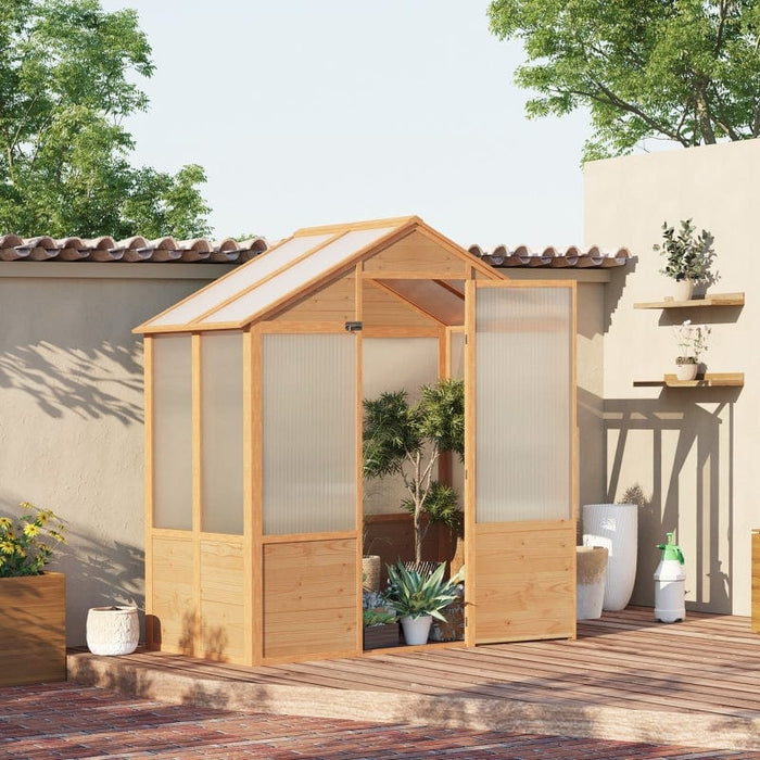 Outsunny 6' x 4' x 7' Wooden Greenhouse - 845-747