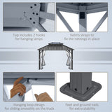 Outsunny 12'L x 9.8'W Steel Hardtop Patio Canopy - 84C-163BK