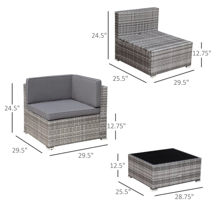 Outsunny 7-Piece Outdoor Patio Furniture Set - 860-020V05BK