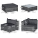 Outsunny 8 Piece Rattan Furniture Set, Outdoor Conversation Wicker Sofa Set - 860-227