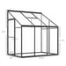 Outsunny 6' x 4' Aluminum Greenhouse Polystyrene Walk-in Garden Greenhouse - 845-525