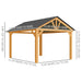 Outsunny 11'x13' Hardtop Gazebo with Wooden Frame - 84C-241