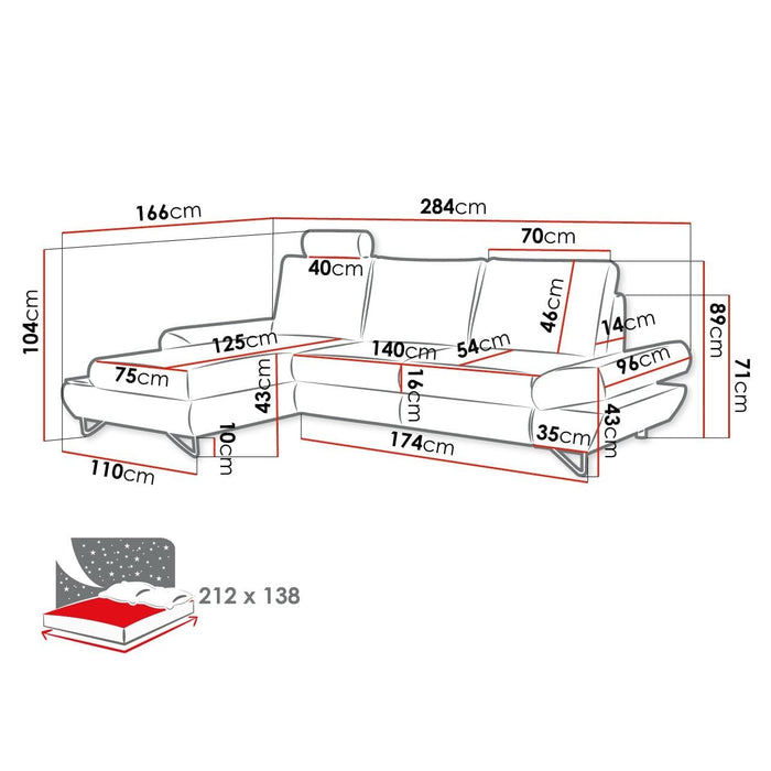 Sectional Sleeper Sofa with storage ASTRA - Backyard Provider