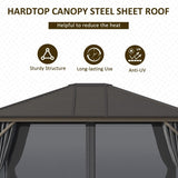 Outsunny 10 x 12 Hardtop Gazebo with Aluminum Frame - 84C-040CG