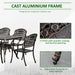 Outsunny 7-Piece Patio Dining Set, Cast Aluminum Outdoor Furniture Set - 84B-780