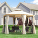 Outsunny 13' x 13' Party Tent, 2 Tier Outdoor Hexagon Patio Canopy - 84C-052YL