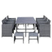 Outsunny 11 Piece Patio Dining Set Outdoor Rattan Wicker Furniture Set - 841-162GY