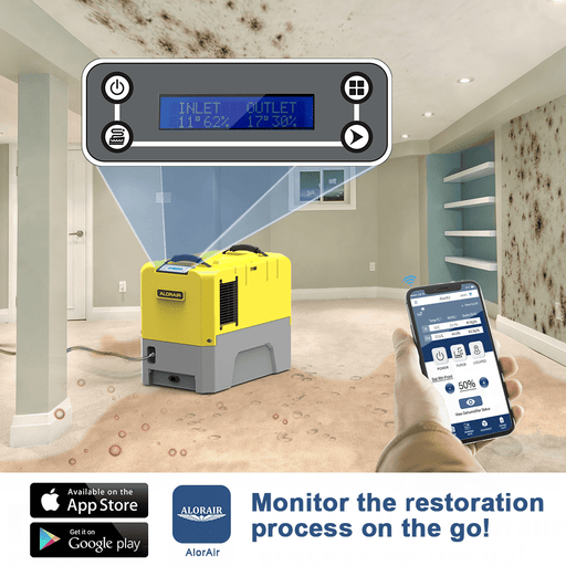 AlorAir® Storm LGR Extreme Smart App Control | 180PPD Commercial Dehumidifier - Storm SLGR 1250X-Yellow