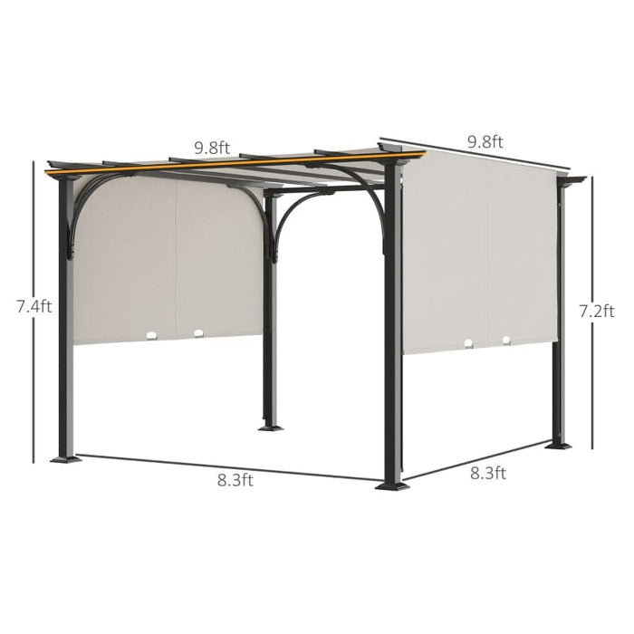 Outsunny 10' x 10' Outdoor Pergola Patio Gazebo - 84C-282WT