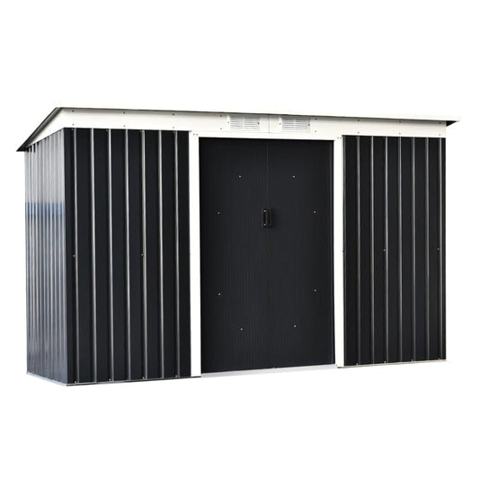 Outsunny 9' x 4.5' x 5.5' Outdoor Rust-Resistant Metal Garden Vented Storage Shed - 845-032CG