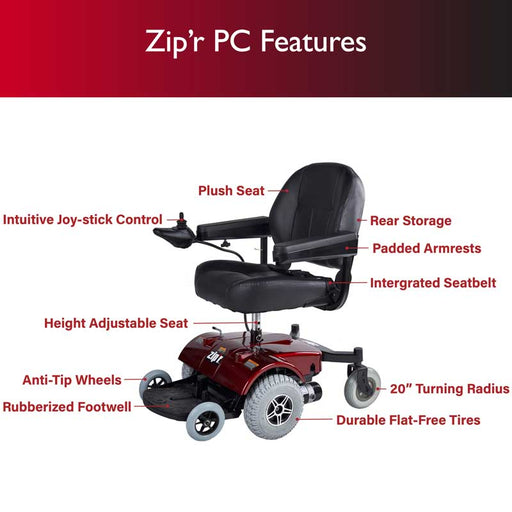 Zip’r PC Power Electric Wheelchair - Backyard Provider