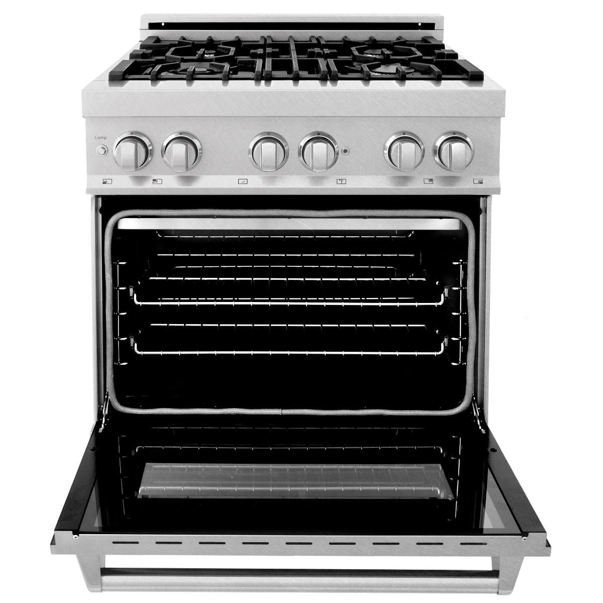 ZLINE Kitchen and Bath 30 in. Professional Gas Burner/Electric Oven in DuraSnow® Stainless, RAS-SN-30