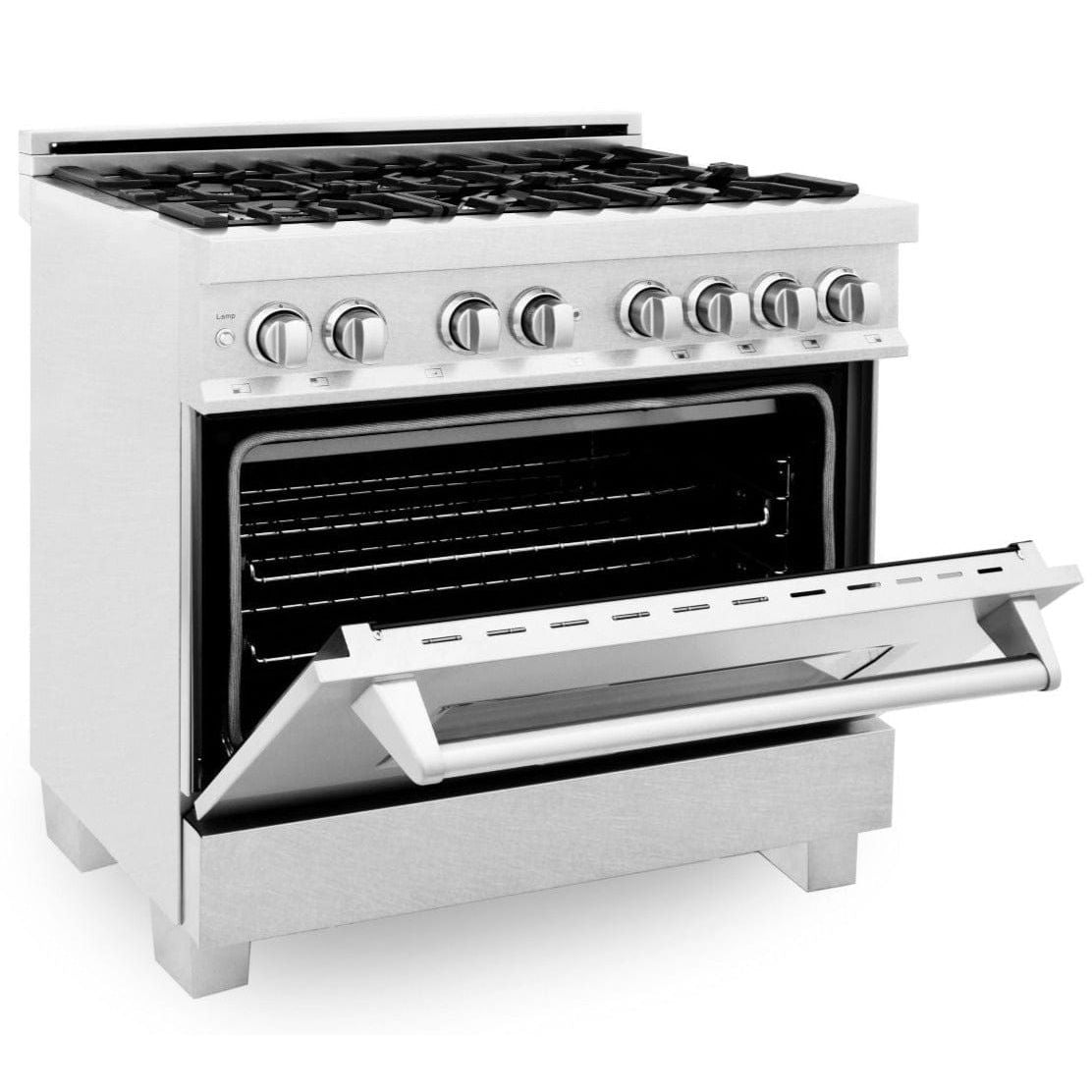 ZLINE 36 in. Professional Gas Burner/Electric Oven in DuraSnow® Stainless with DuraSnow® Stainless Door, RAS-SN-36