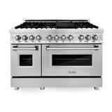 ZLINE Appliance Package - 48 in. Dual Fuel Range, 48 in. Range Hood, 2KP-RARH48