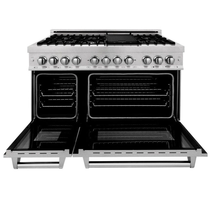 ZLINE 48 in. Professional Gas Burner/Electric Oven in DuraSnow® Stainless with 6.0 cu.ft. Oven, RAS-SN-48