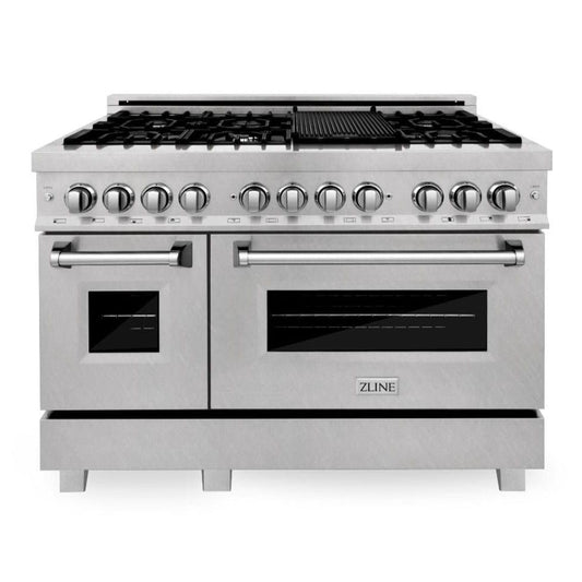 ZLINE 48 in. Professional Gas Burner/Electric Oven in DuraSnow® Stainless with 6.0 cu.ft. Oven, RAS-SN-48