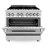 ZLINE 36 in. Professional Gas Burner/Electric Oven Stainless Steel Range, RA36